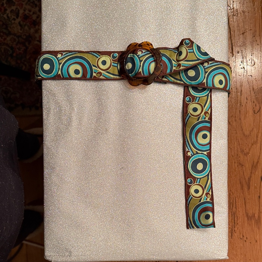 Multicolor Patterned Women's Ribbon Belt - Picture 5 of 6
